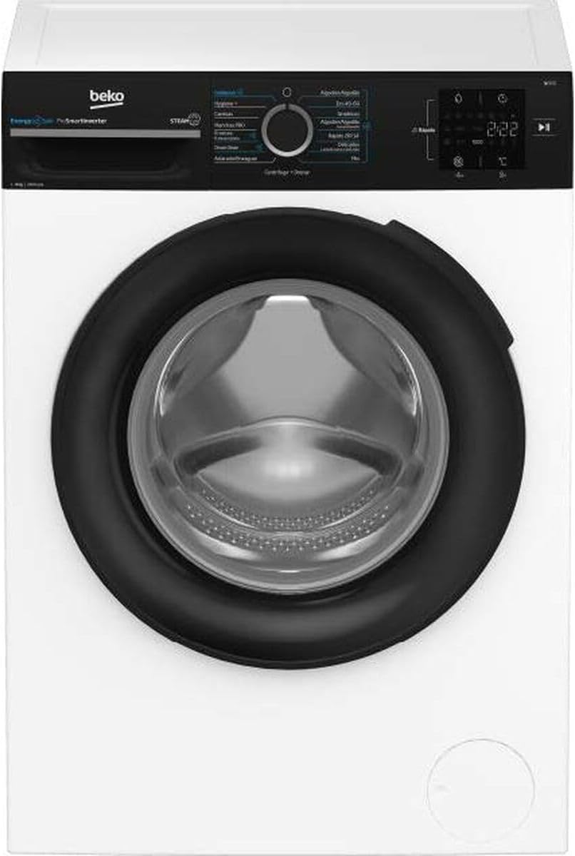 Beko Waschmaschine, 60 cm, 9 kg, Weiß/Schwarz, BM3WFSU39413, 1400 U/m