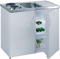 Lüllmann Küchenzeile, 600 mm, Weiß, Pantryküche Singleküche mit Kühlschrank und 2 Sterne, 860 x 1000 x, 731260