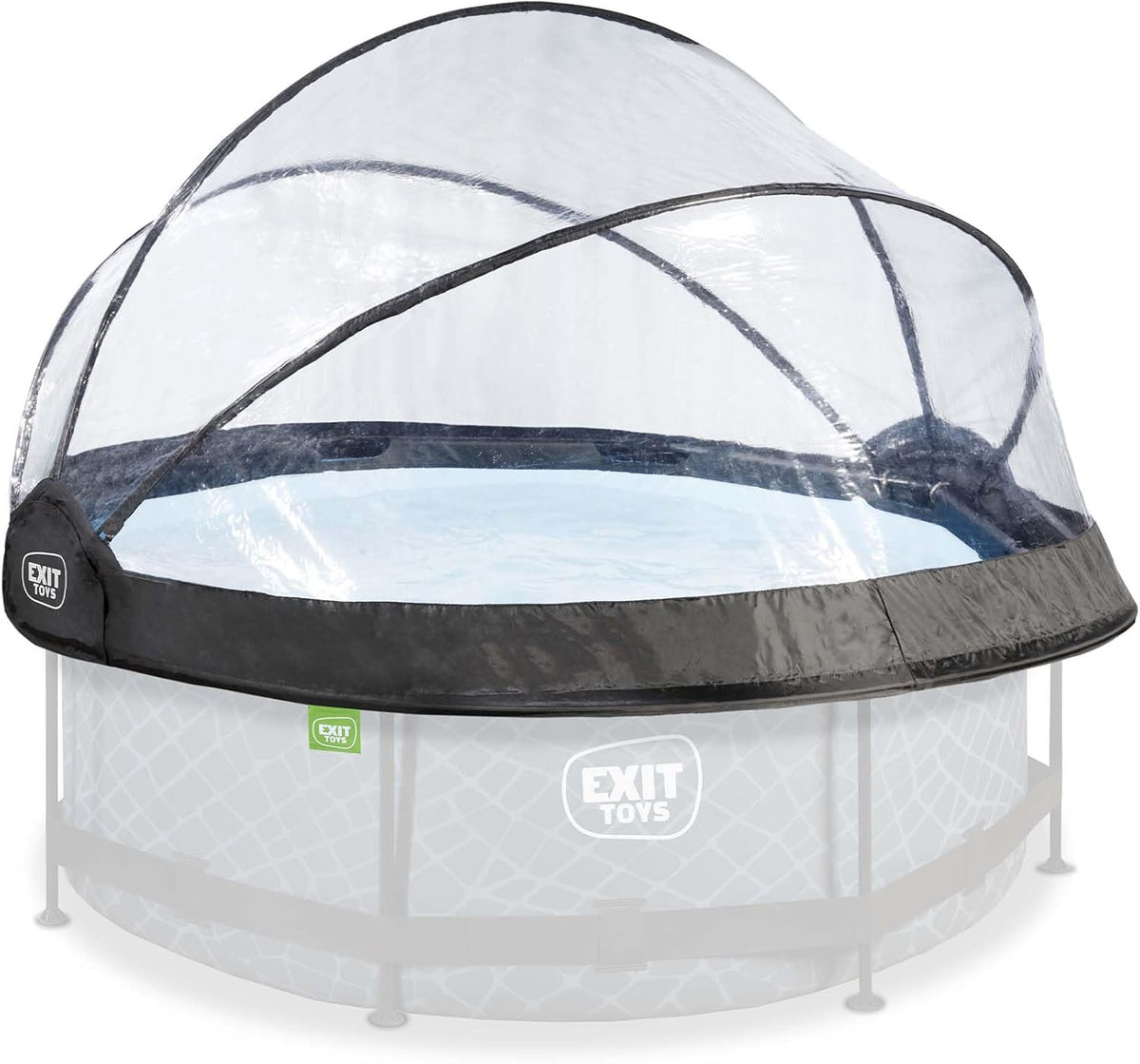 EXIT TOYS Abdeckungen, 244 cm, 255 cm, transparent, Eco Pool Dome ECO, faltbar, geeignet für runde Aufstellpools mit einem Durchmesser