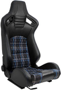 AUTO-STYLE Sitze, Schwarz/Blau, Sport 'GT' - Schwarz Kunstleder + Stoff in Blau Karomuster