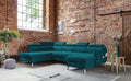 Sofa MIUFORM, Türkis, Eck U-Form mit Bettfunktion und Bettkasten Kopfstütze, Sweet Harmony Eck Wohnschlandschaft Schlafcouch