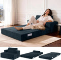 Sofa Fantico, 100 x 200 cm, Blau, 4-in-1 Schlaf, Schlafsessel mit Bettfunktion, klappbares Bett, waschbarer Bezug