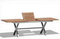 ALEOS. Esstisch, 260x100 cm, Holz/Silber, Edelstahl Teak Ausziehtisch 200/ Gartentisch Holztisch