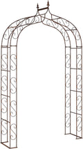 Hirsch Terracotta Rosenbögen, 140 cm, 245 cm, Rost, Rosenbogen aus Metall stabil mit Spitze, aus Vollmaterial mit Edel