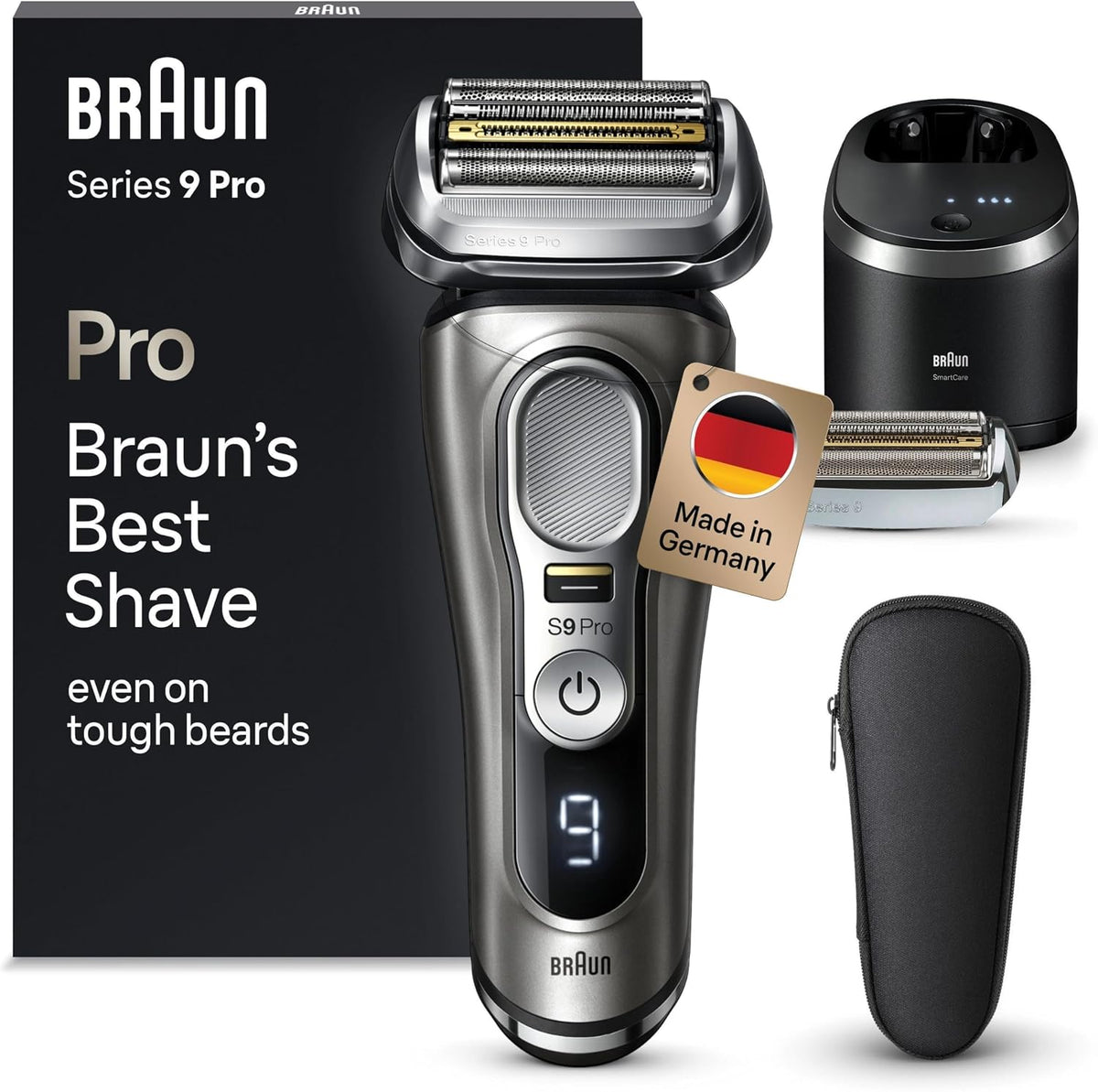 Braun Elektrorasierer, Braun, Series 9 Pro Rasierer Herren Elektrisch mit 4+1, und Trimmer, inkl. Scherkopf