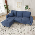 Sofa Cayipng, 166 x 118 x 77 cm, Blau, Eck mit austauschbarer Chaiselongue, 2-3-Sitzer- mit 1 Kissen, Seitentaschen
