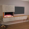 GLOW FIRE Elektrokamin, 250x139.5x42.4 cm, 1500 W, Braun, Kamin Fernsehwand CW5 rechtsoffen mit realistischem 3D