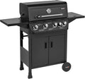 TAINO Gasgrill, Schwarz, BRANDO 4+1 4 Brenner Seitenkocher BBQ Grillwagen er