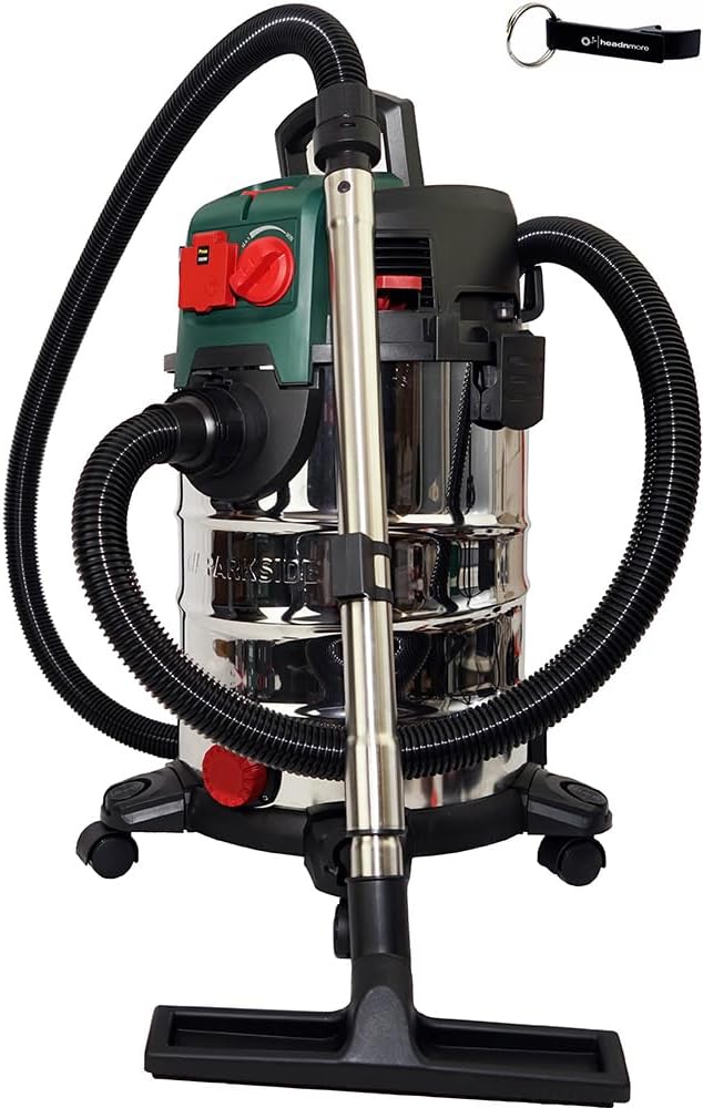 HEADNMORE Staubsauger, ca. 1500 W, grün/schwarz/silber/rot, Bundle - Parkside Nass-/ Trockensauger PWD 30