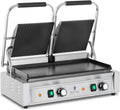 Royal Catering Elektrogrill, 3.600 W, Weiß, RCPKG-3600-M Doppel-Kontaktgrill geriffelt + glatt