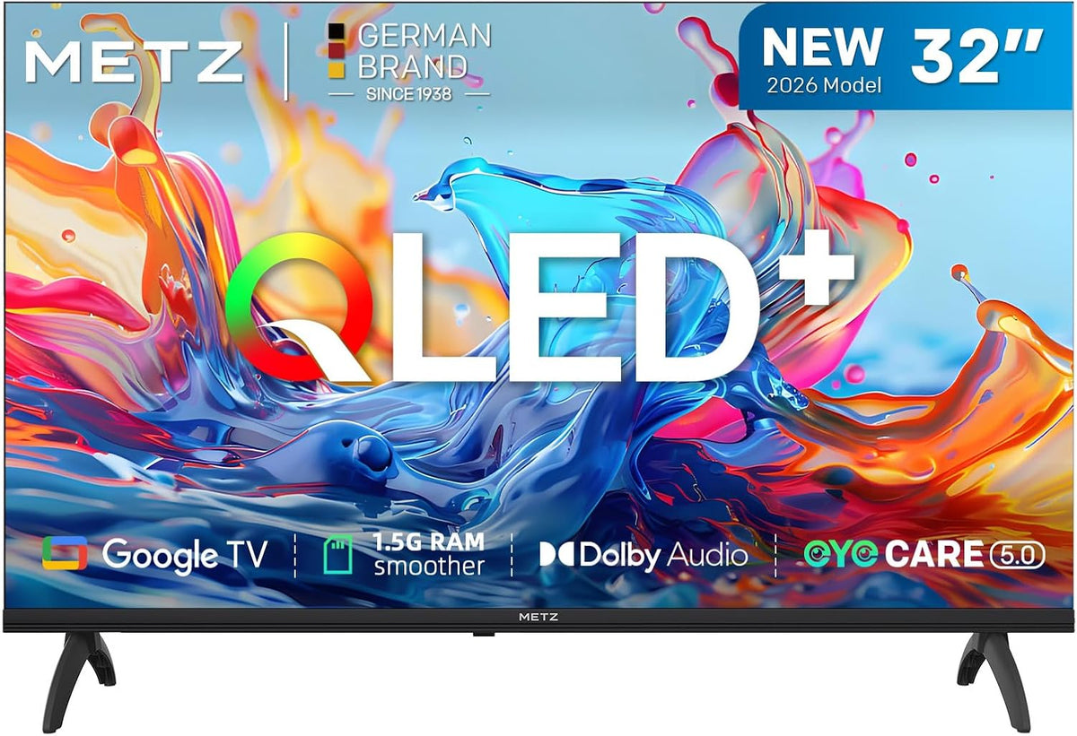 Metz Fernseher, 32 Zoll, Schwarz, QLED TV