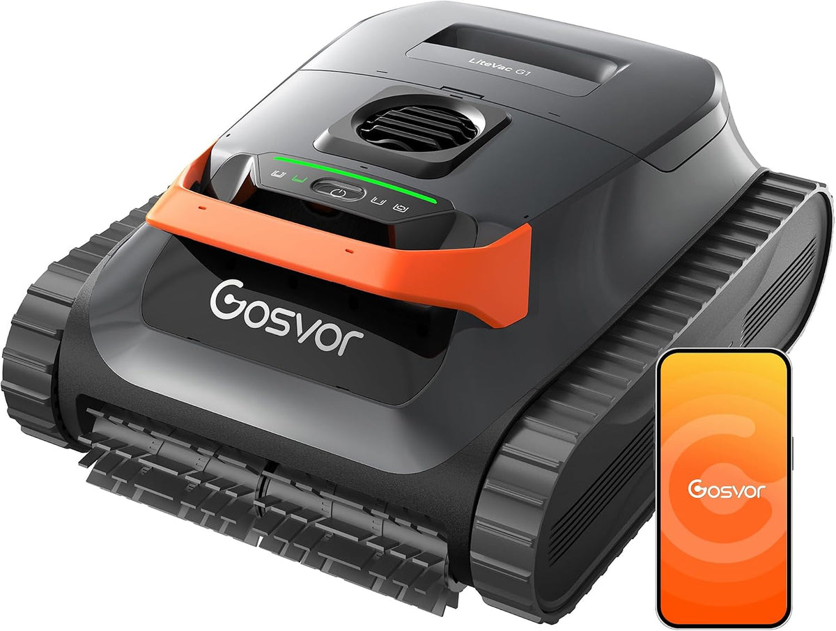 Gosvor Poolroboter, 6,9 KG, 200 m, Orange, (2026 Neu) Wand und Boden, Wasserlinie, Flachzone 4-in-1, Bis zu in. Laufzeit