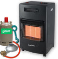 Bluecraft Propan-Raumheizgeräte, Schwarz, 3-in-1 Gas-Ofen & Elektroheizung