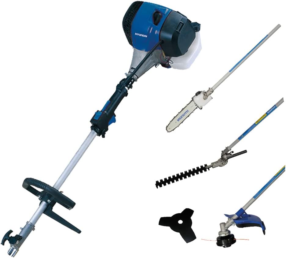 Hyundai Power Products Rasentrimmer, Blau, 4in1 1, 7 PS 42, 7 cc Motorsense -, Strauchschneider, Heckenschere
