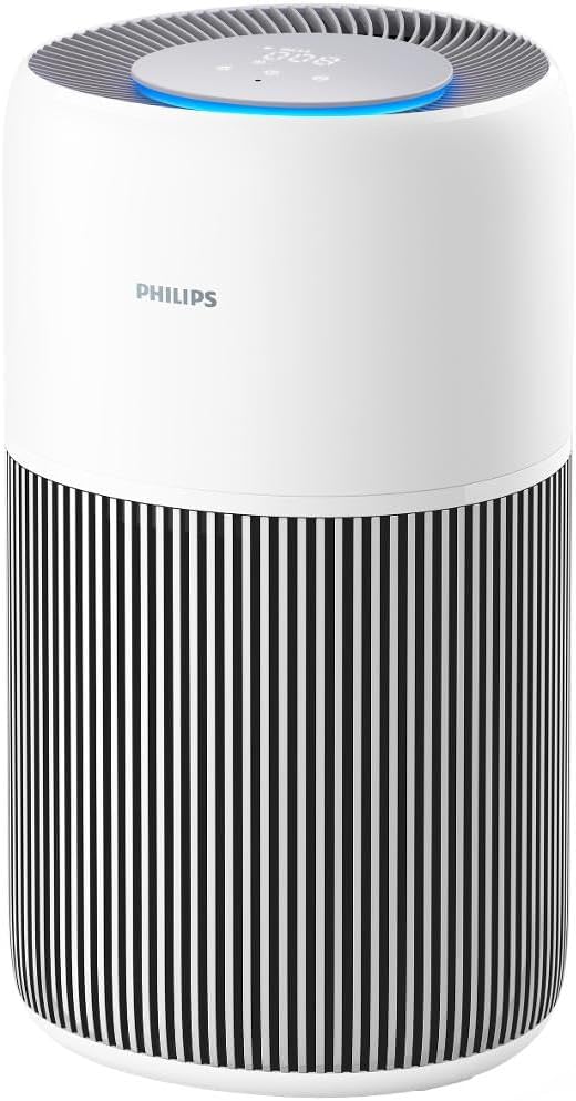 Philips Dunstabzugshaube, 400m, 109m, Weiß/Schwarz, Luftreiniger 2200 Series, HEPA NanoProtect + Aktivkohlefilter