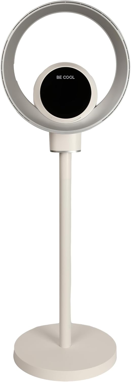 Be Cool Ventilator, 57,4 dB(A), 35 W, 35 W, Weiß, Design-Stand mit WiFi, unsichtbarer Flügel, LED-Beleuchtung, Touch-Bedienfeld + LCD