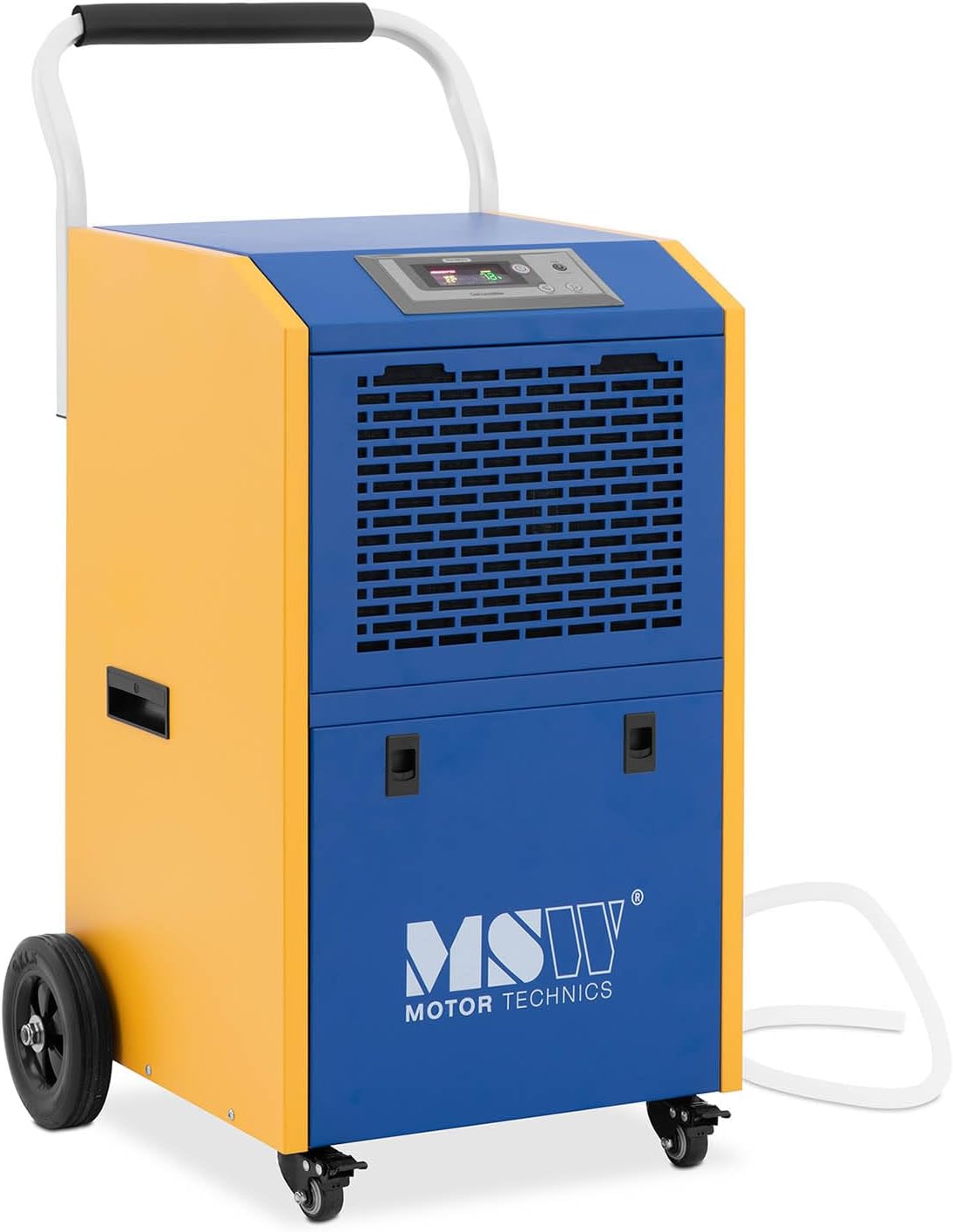 MSW Luftentfeuchter, 480 m, 7,5 L, 60 l, 90 m, Weiß, Bautrockner /Tag 50 ² ³/h mit Griff Raumentfeuchter