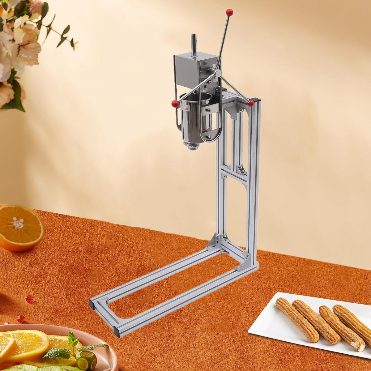 Donut-Maker, Silber, Smart Home, manuelle Teigstabmaschine aus Edelstahl