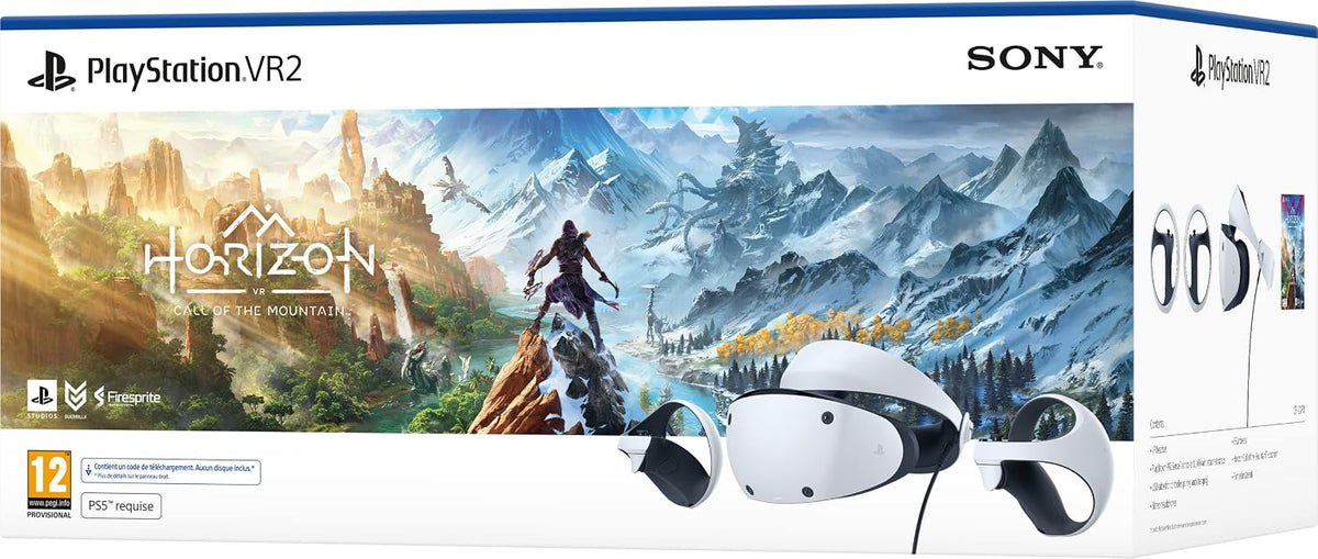 Playstation Virtual Reality (VR) Headsets, Schwarz/Weiß, Sony, Pack VR2 Horizon Call of the Mountain, Casque VR + Manette PS VR2 Sense