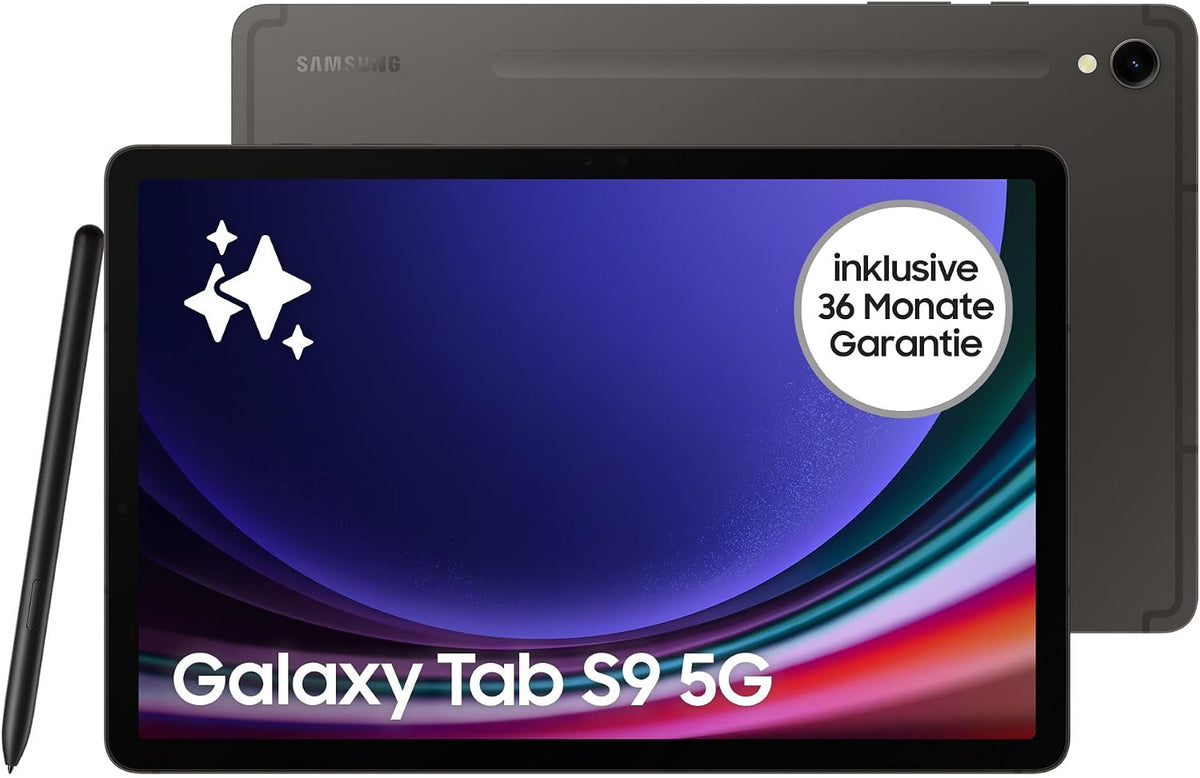 Samsung Tablet, Grau, Galaxy Tab S9 AI-Android-, 128 GB/8 GB RAM, MicroSD-Kartenslot, Inkl. S Pen, Simlockfrei ohne Vertrag