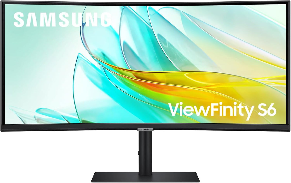 Samsung Monitor, 34 Zoll, 90 W, Schwarz, ViewFinity S65UC Curved, Mit Lautsprechern, Bildschirm mit VA-Panel, 3.440 x 1.440 Pixel